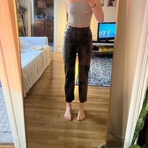 Black pleather Abercrombie pants